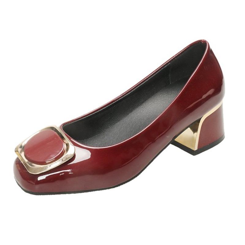 Móda dámské boty dámské ležérní černé evropské stylové elegantní pohodlí jaro čtvercový podpatek boty dáma cool kancelář kariéra bota ea163