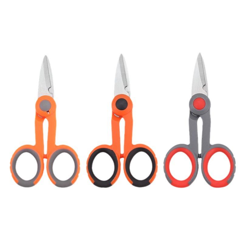 Thickened Serrated Stainless Steel Electrician's Shears for Cutting Iron Sheets & Wires, Industrial Wire Stripping Shears