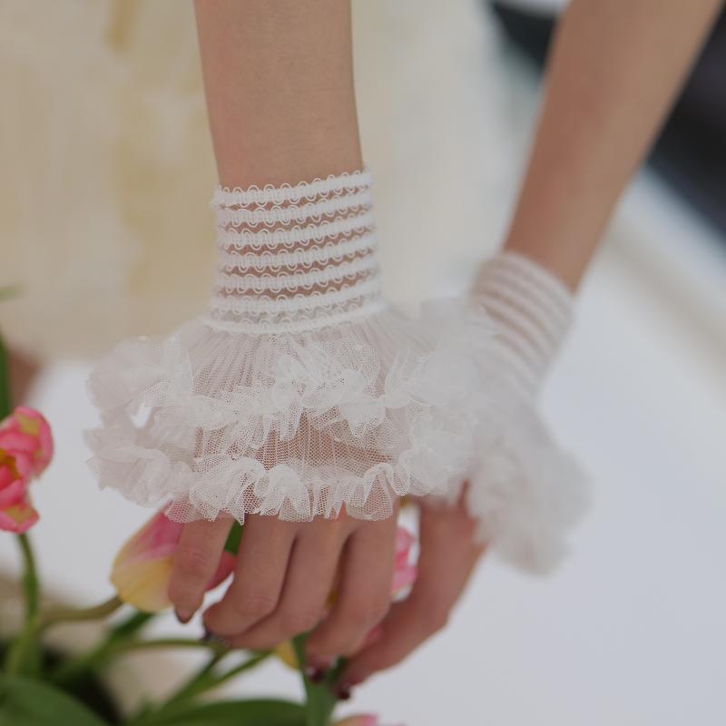Manicure Sleeve For Nail Art Lace Fake Pleated Cuff Manicure Photography Props Fake Sleeves Nails Accessories Supplies Charm
