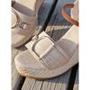 Damen-Übergrößen-Sommersandalen, europäischer und amerikanischer Stil, gewebte Stroh-Römer-Strandschuhe, Keilabsatz, offene Zehenpartie mit Schnalle.