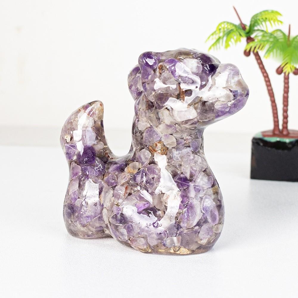 Resin Animal Figurine Home Decor With Natural Crystal For Office And Gift Ideas