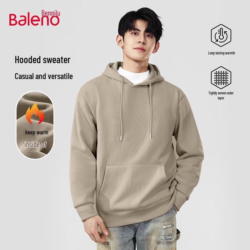Baleno Men's Plush Lined Hooded Sweatshirt