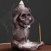 Skull Shape Backflow Incenses Cones Holder, Ceramics Furnaces Incenses Burners Holder for Home Craft