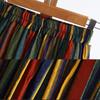 Japanese Mori Girl Women Midi Colorful Skirt High Waist Striped A-Line Skirt Cotton Linen Vintage Elegant Ladies Casual Skirt