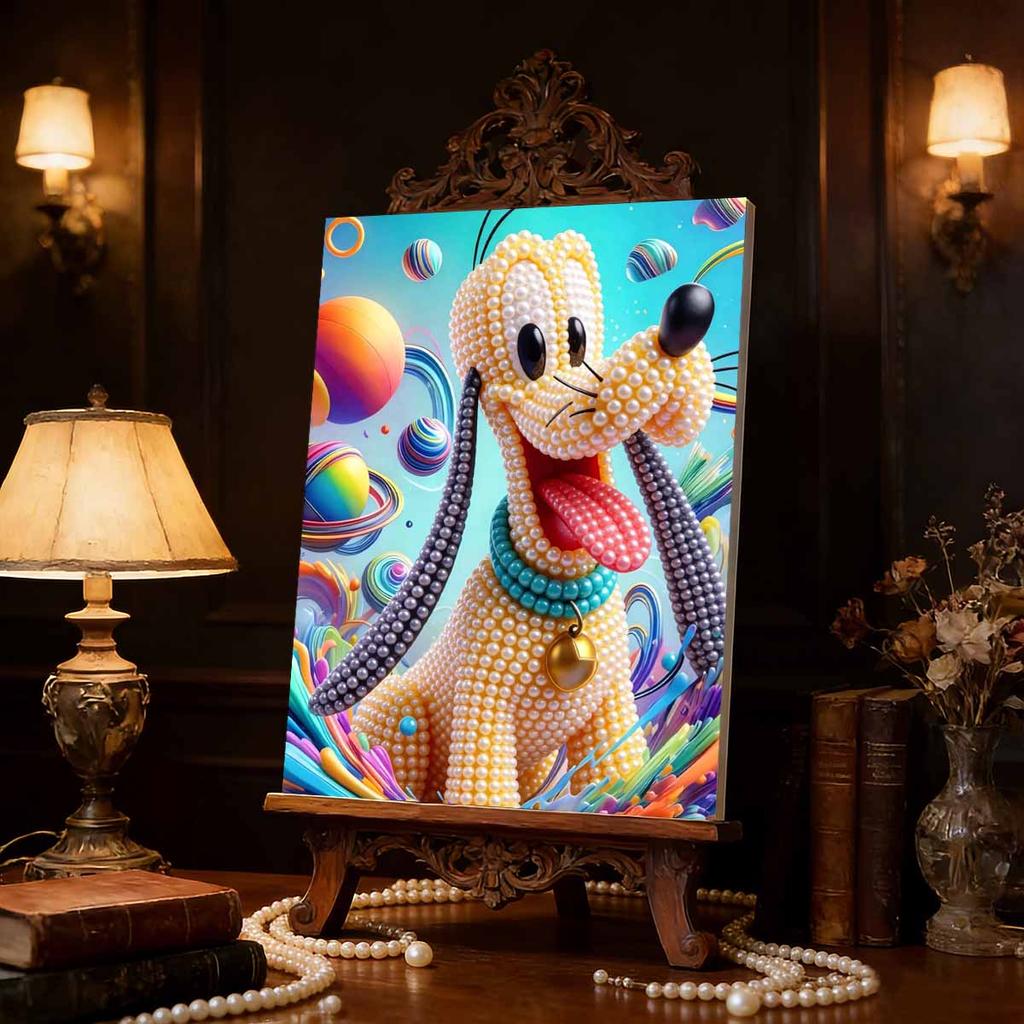 Frozen Elsa & Friends Pearl-Inlaid Frameless Art | Handmade Pearl Craft, Ice Castle Theme, for Frozen Dreamy Home Decor & Gift Option