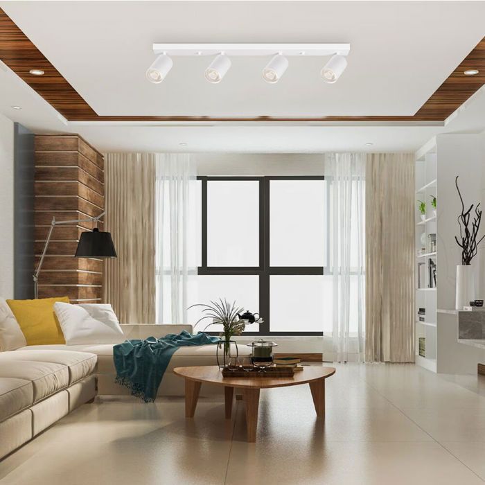 Spot LED en Saillie 4xGU10 IP20 Orientable 35W max – Blanc