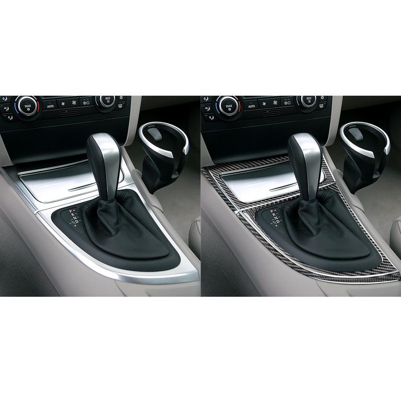Carbon Fiber Car Shift Panel Frame And Gear Side Slats Stickers Protection Cover For BMW 1 Series E81 E82 E87 E88 2008-2013