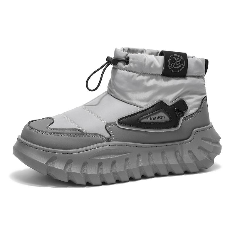 Men's Warm Winter Boots Waterproof Non-Slip Plush Lined Sneaker Shoes Winter Slippers Comfortable Male Boots