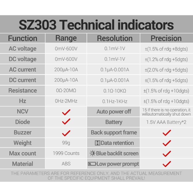 Multimeter Tester 1999Counts Digital Multimeter with Voltmeter and Ohm Meter Resistance; Tests Live, Continuitys