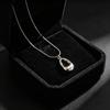 Hollow Water Drop Pendant Necklace for Women, Gentle Atmosphere Sweater Chain, Minimalist Personality Niche Everyday Accessory