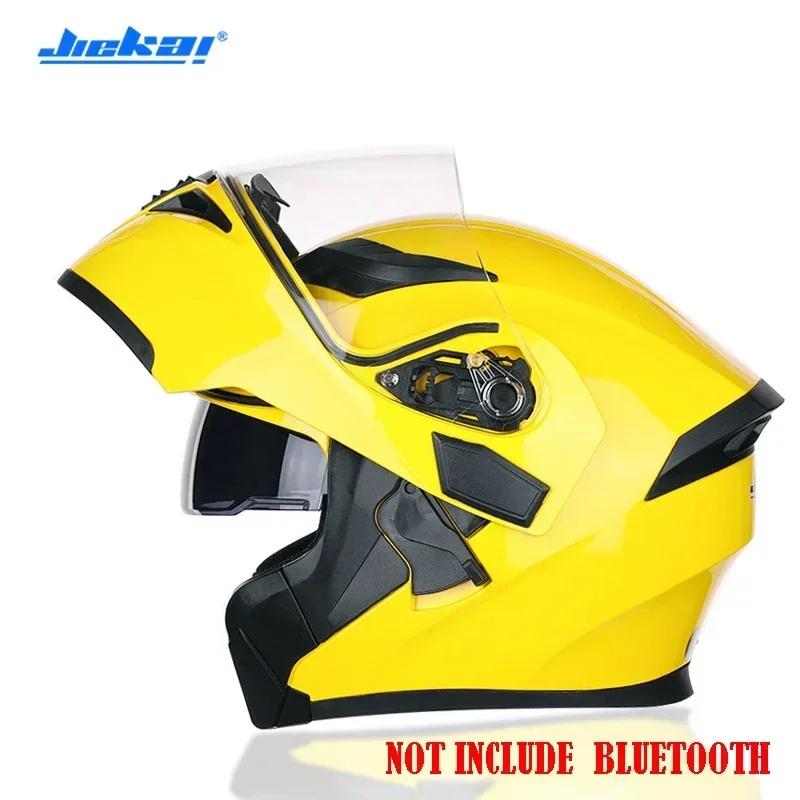 NEW Bluetooth Helmet Flip Up Visor Dual Lens Casco Moto Cool Motorcycle Helmet Full Face Casco Black Motorbike Helmets Modular