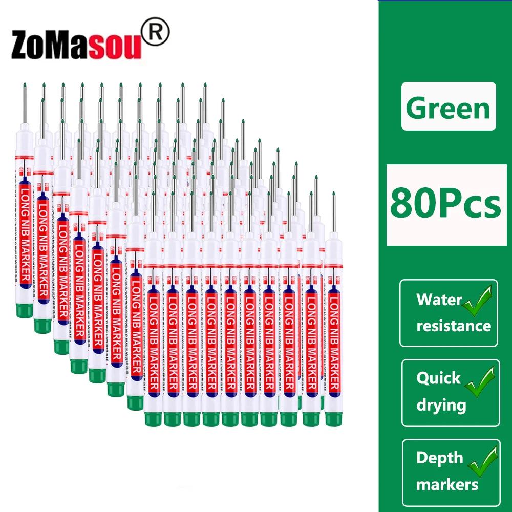 20mm 1-100 Stück Wasserdichter Tieflochmarker Stifte mit langem Kopf für Holzbearbeitung für Metall Tischler Weiße/Schwarze/Rote/Blaue/Grüne Tinte