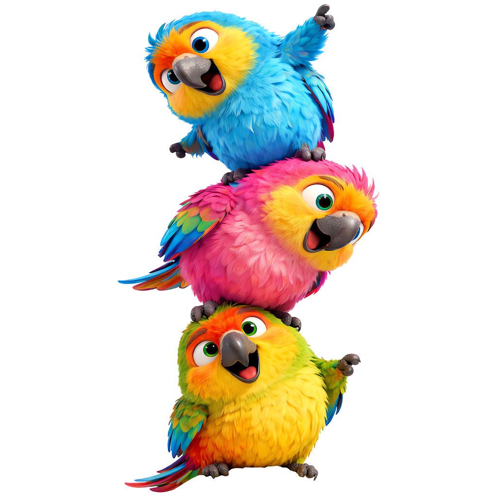 

Cute Bird Static Cling Wall Sticker for Living Room Bedroom Home Decor 22x40cm разноцветный