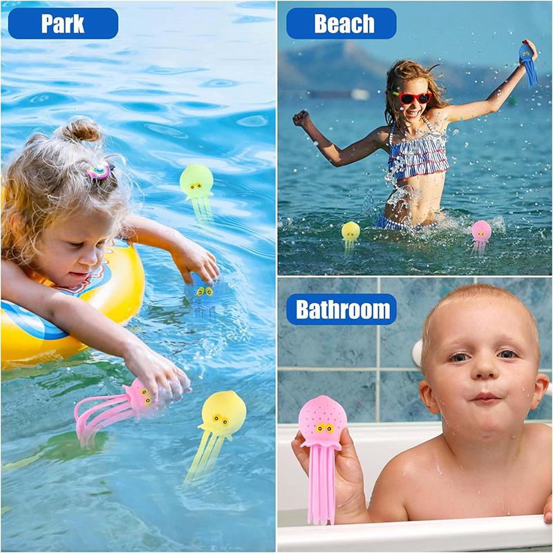 4 Colors Cute Kids Bath Squeeze Toys Stress Relief Ball Floating Water Absorbing Octopus Swimming Play Toy For Holiday Gifts