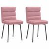 VidaXL Dining Chairs Set of 2 Pink Velvet, Chair, Living Room Chair, Accent Chair, Kitchen Chair, Dining Seat 4101286