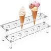 For Wedding Party Dining  Bar Supplies 12-Hole Square Acrylic Ice Cream Cone Dessert Holder Display Stand Party Shelf