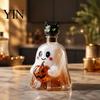 Home Bar Accessories Halloween Ghost Whiskey Decanter, Pumpkin And Cat Stopper Decor, High Decorative Alcohol Dispenser Borosilicate Glass Creative