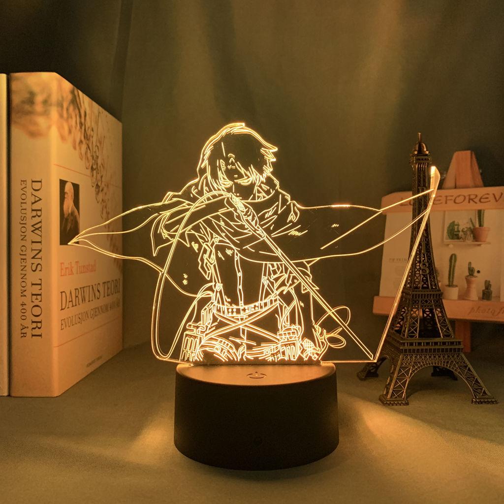 Attack On Titan Levi Mikasa Eren USB 7 Colors LED Night Light