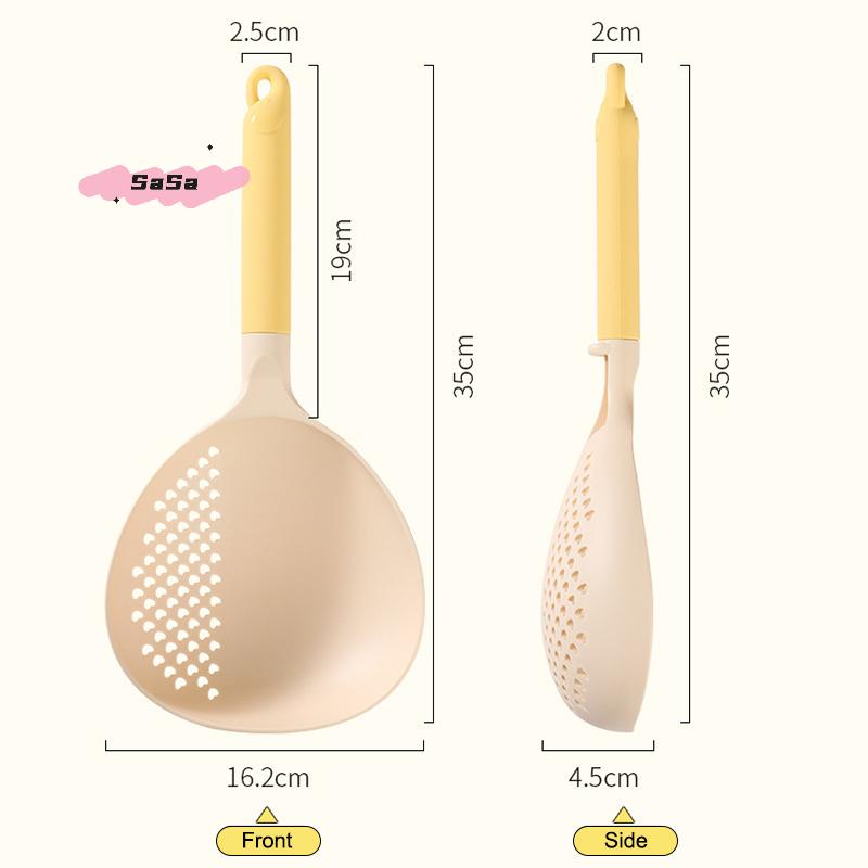 2-in-1 Soup Ladle And Colander Big Size High Heat Resistant Kitchen Strainer with Long Handle for Efficient Draining -1/2/3/5Pcs