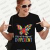 Its Okay To Be Different Autism Butterfly Shirt for Women Butterfly T-shirt Autism Acceptance Tshirt Short Sleeve Graphic Tops