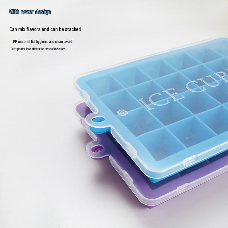 Creative Silicone Ice Cube Tray with Lid - 24 & 15 Grid DIY Square Ice Mold