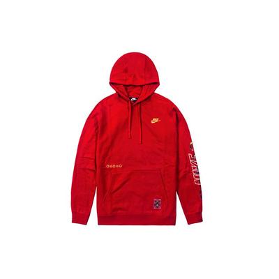 Sudadera Deportiva con Estampado Club de Manga Larga con Cordón para Hombre Roja CU3670-687