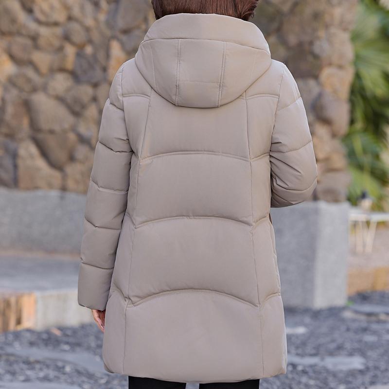 Plus Size 2XL-6XL Middle Age Women's Winter Jackets Hooded Elegant Loose Thick Warm Long Parkas Female Coats
