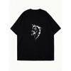 Oversized T Shirt Dress Black Horse Head Graphic Print Casual Wear For Women