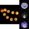Vielseitige LED Papierkürbislaterne mit Spinne und Fledermaus für festliche Halloween-Atmosphäre