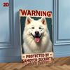 Retro Samoyed Metal Sign "Emoyed Security Protection" Humorous Decor