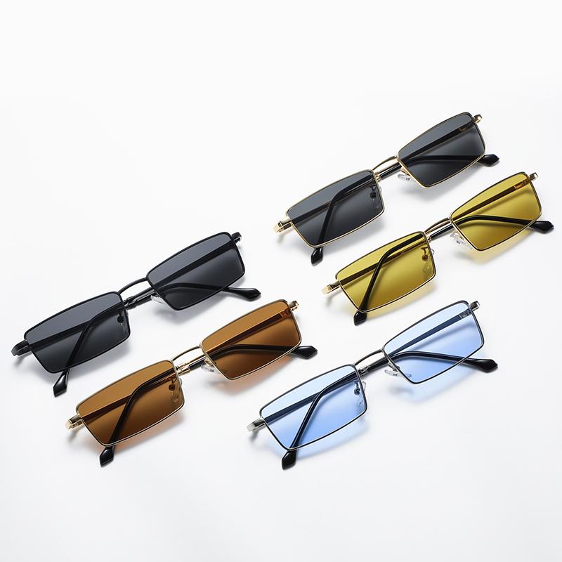 INS Fashion Small Frame Square Sunglasses Women Metal Luxury Street Photography Eyewar Retro Casual Unisex Sun Glasses