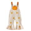 Citgeett Summer Halloween Kids Toddler Baby Girls Jumpsuit Embroidery Sleeveless Ribbed Bell Bottom Overalls Clothes