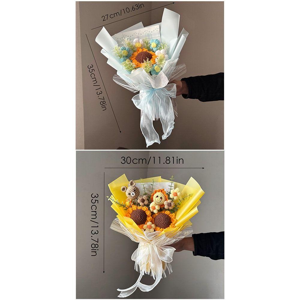 Gewebter Niedlicher Bär Blumenstrauß Lehrertag Muttertag Abschluss Valentinstag Geschenke