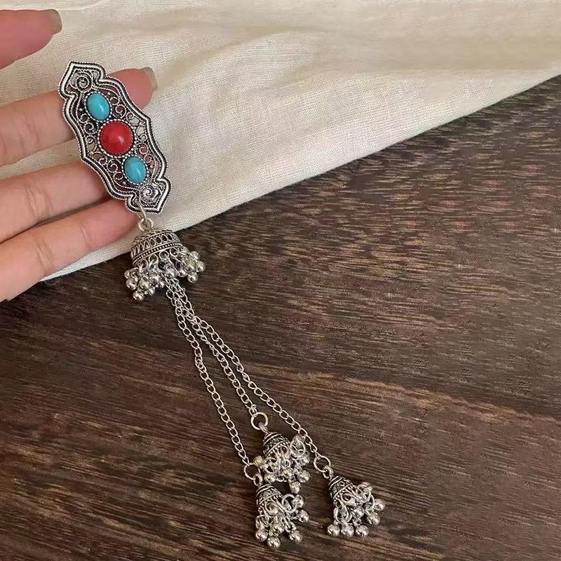 Barrette à cheveux à pampille papillon violet classique Élégant bandeau de cheveux de style ethnique Coiffe Rétro Style chinois Pince latérale Fête