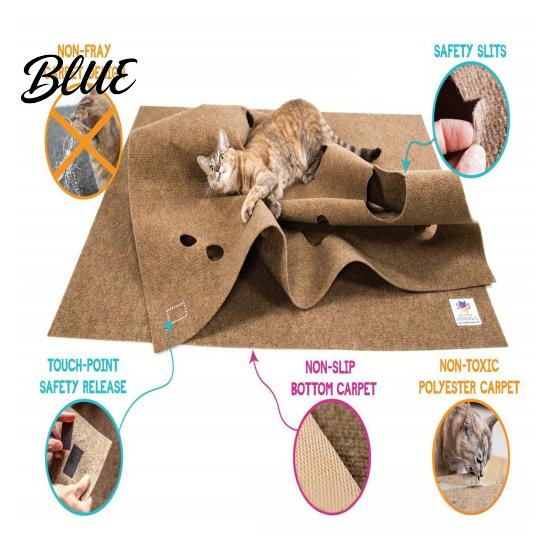 Filz-Tunnel für Katzen mit Gucklöchern Verstecklöchern Faltbare Große Interaktive Spielmatte Versteckspiel Spielzeug Versteckhöhle Indoor Katzen Beschäftigungsaktivität