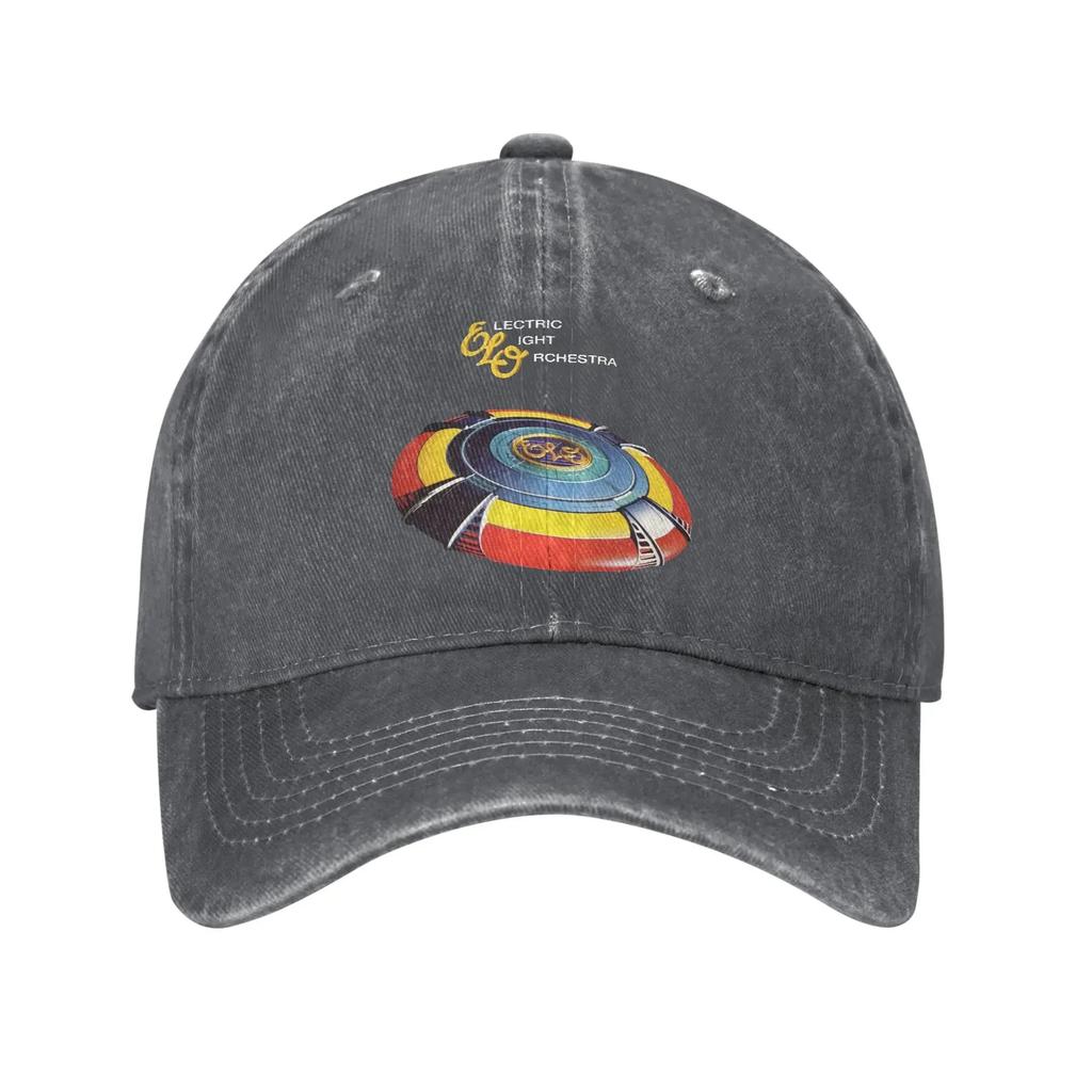 ELO Electric Light Orchestra Baseballkappen Vintage verwaschener Denim Band Tour Kopfbedeckung Unisex Outdoor Workouts Geschenk Hüte