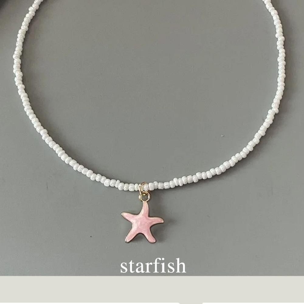 

Весеннее летнее ожерелье для женщин и девушек, милое романтическое короткое шейное украшение в виде морской звезды, свадебное ожерелье для вечеринки розовый