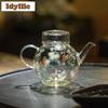 230ml Blooming Flower Glass Teapot Japanese Tea Infuser Pot Tea Maker Kettle with Filter Tea Ceremony Accessories Collection