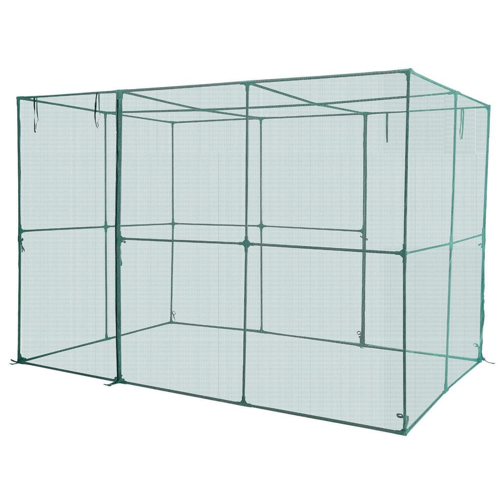 Crop Cage, 2.9 x 1.94 x 1.94 m Plant Protection Tent with Zippered Door, Wind-Resistant Tall Crop Cage, Easy to Install, Outdoor Raised Bed Cover,