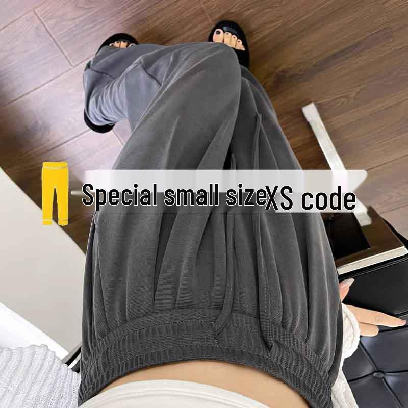 

145cm Grey Cupro Wide-Leg Summer Pants: Women’s Petite 150, Thin, Loose, Casual Drape Style XL (116-125 pounds)
