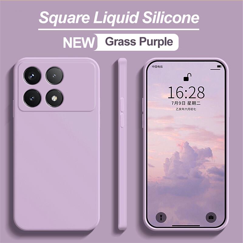 For Poco X6 Poco X 6 Pro Pocox6 Pro Case Square Liquid Silicone Phone Case For Xiaomi Poco X6 Pro Poco X 6 Pro Pocox6 Pro Soft Cover