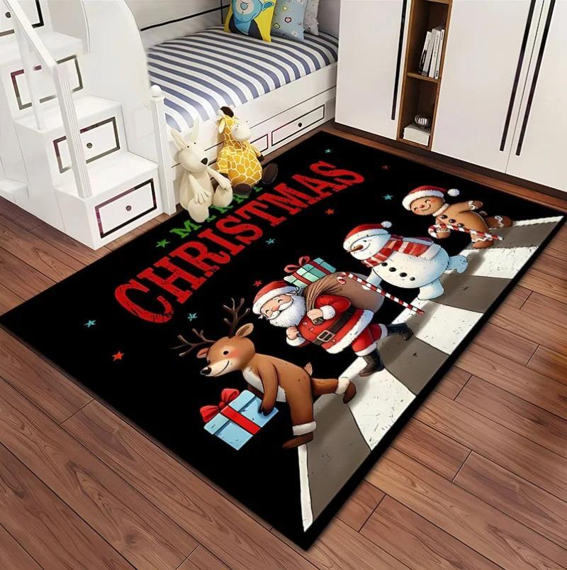 Christmas Santa Claus Pattern Carpet Large Area Rug Living Room Bedroom Home Decoration Washable Lounge Sofa Coffee Tables Mat