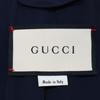 GUCCI 475970 Navy Wave Detail Wool Single Coat coat 38 NavyUsed