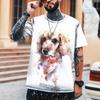 Camiseta de tendencia urbana para hombres y mujeres, estilo hip hop, Harajuku, estampado de león, 100 % poliéster Leica, camiseta de alta calidad, camisetas de marca, tallas S a 5XL