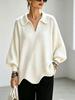 Women's Casual Solid Color Knit Sweater - Long Sleeve Pullover