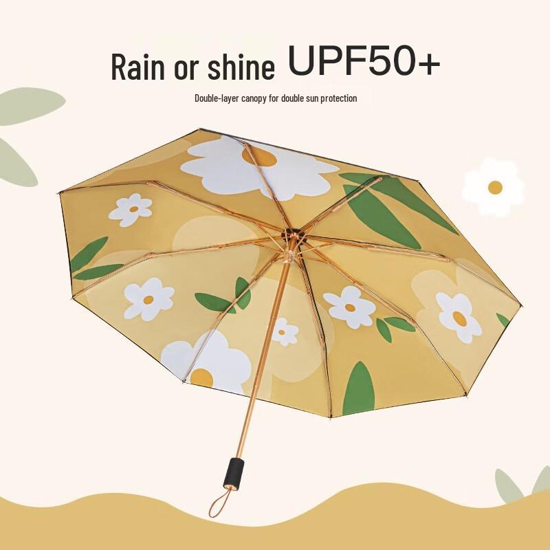 MAYDU Double-Layer UV Protection Folding Sun & Rain Umbrella