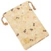 Senshishuin Nishijin Brocade Drawstring Bag Snowflake Cat Medium Size (Lined) Honey-Colored Design,
