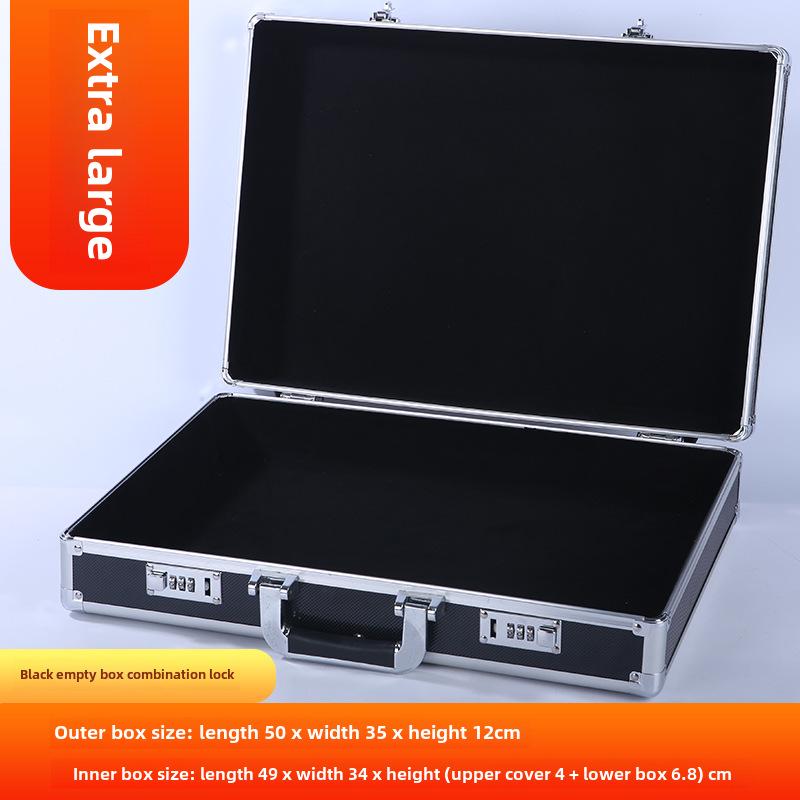 Cutie de scule portabilă din aliaj de aluminiu cu încuietoare pentru depozitarea feroneriei, documentelor și numerarului