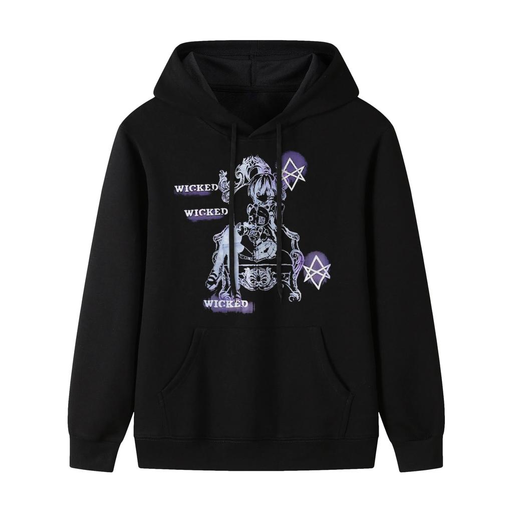 Moletom com capuz estampado gráfico para unissex e woUnissex outono e inverno Harajuku moletom com capuz para unissex jaqueta retrô para uso urbano