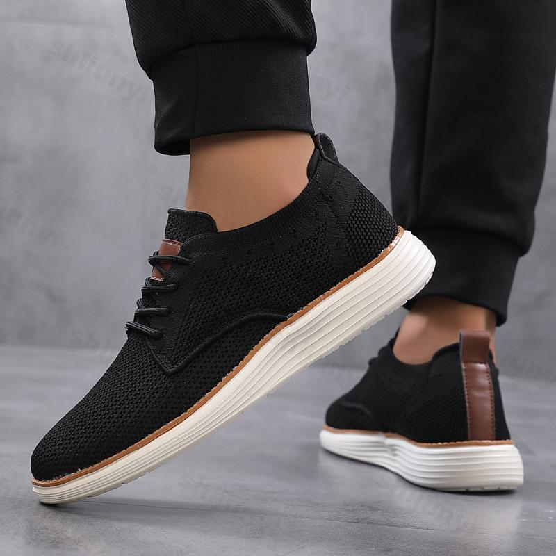 2026 Spring New Men's Fly Weave Design Breathable Casual Loafer Shoes Comfortable Shallow Mouth N Slip Fashi Trend Sneakers